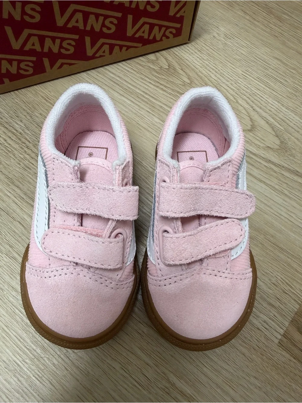 Vans Toddler Pink Canvas Low-Top Sneakers with Gum Sole